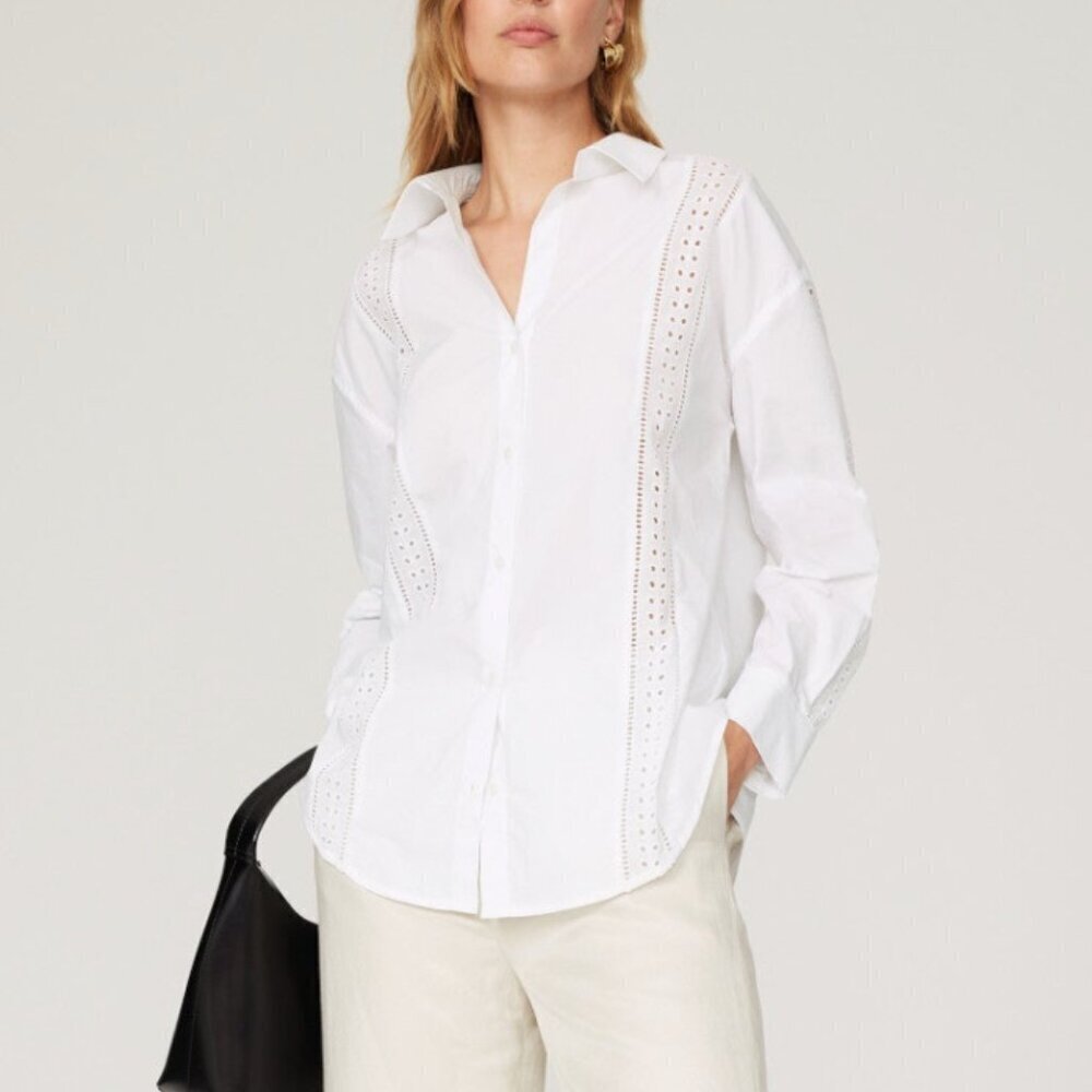 ENGLISH FACTORY Eyelet Button Down Shirt‎ Size Small